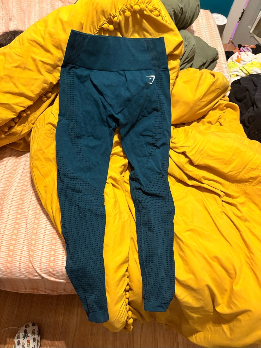Gymshark Teal Textured High-Rise Leggings